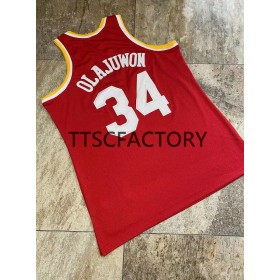 Dres Houston Rockets OLAJUWON 34 Retro Mitchellness Crvena Swingman - Muške
